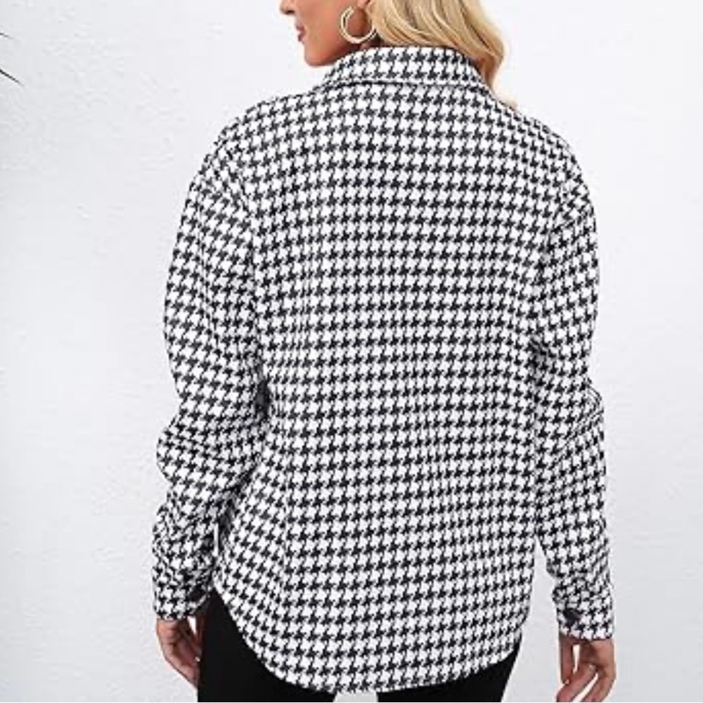 WAYF Women’s Houndstooth Shirt, Jacket - Picture 1 of 16